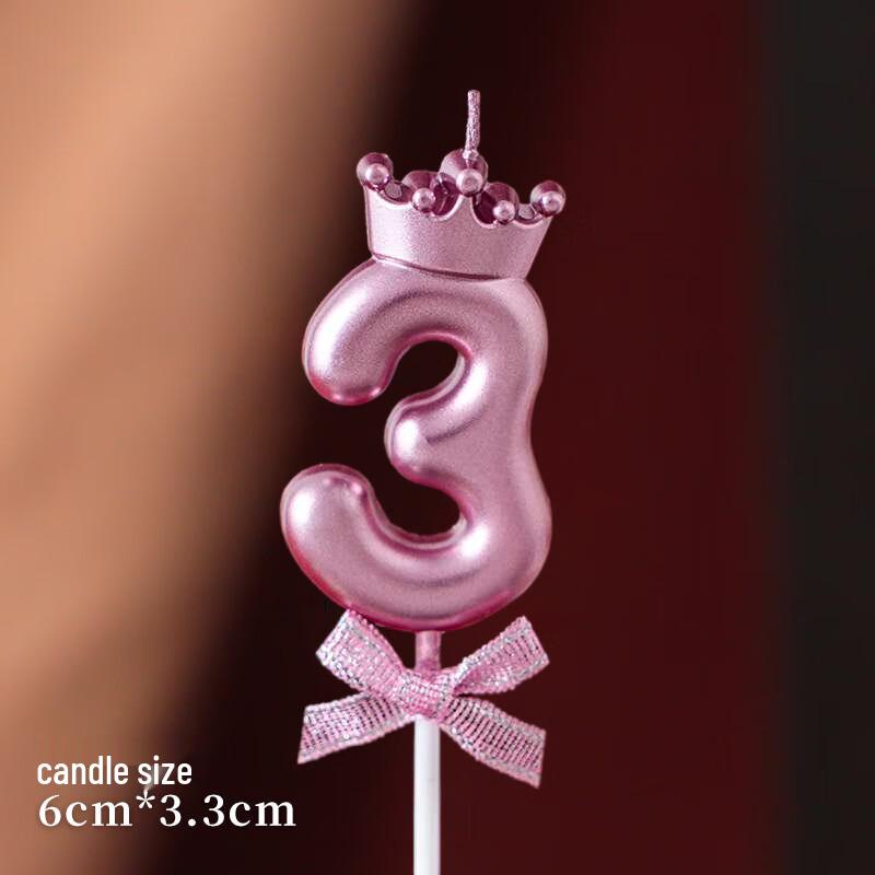 Rose Gold Crown Bow Birthday Candle