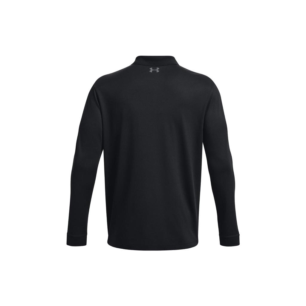 Under Armour Solid Fit Long Sleeve Polo Shirt Men tops Black 1379728-001