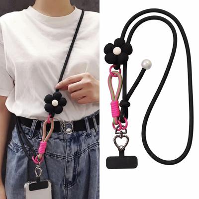 Multi-functional Mobile Phone Lanyard Colorful Woven Mobile Phone Neck Strap  Women Accessories