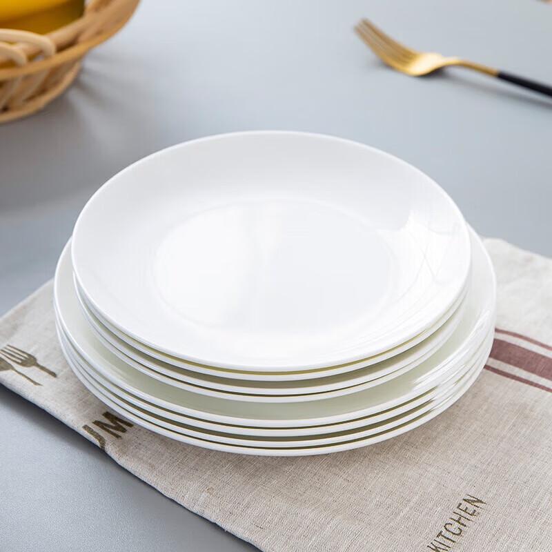 Zankang Pure White Scalloped Bone China Dinner Plates