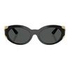 Versace Oval Frame Sunglasses With Logo Design Women sunglasses Black 0VE4503U-GB1/87