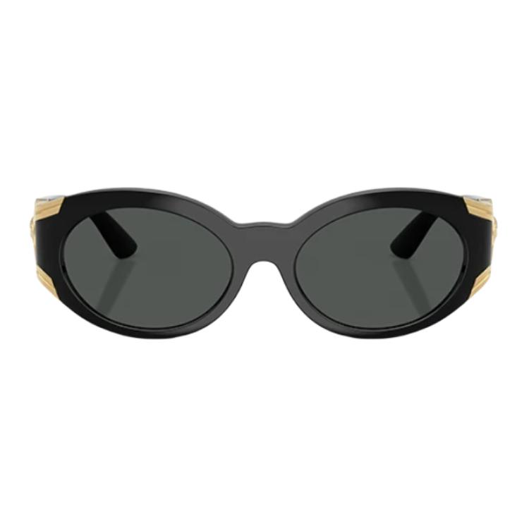 Versace Oval Frame Sunglasses With Logo Design Women sunglasses Black 0VE4503U-GB1/87