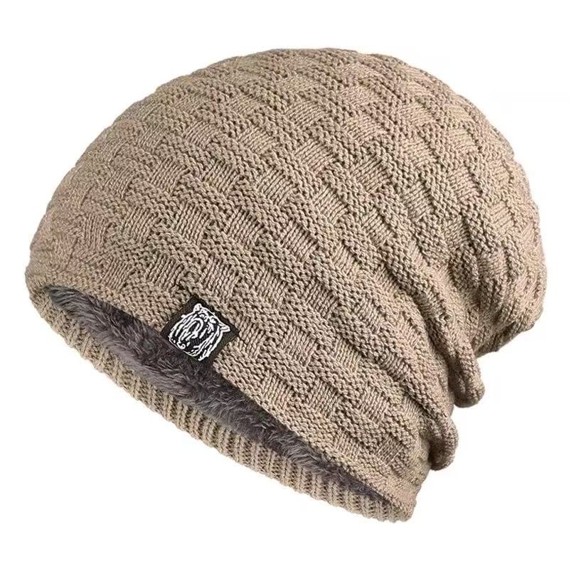 Ny uformell unisex lue lue Legg til pels varm vinter lue for menn og kvinner utendørs skisport strikket lue