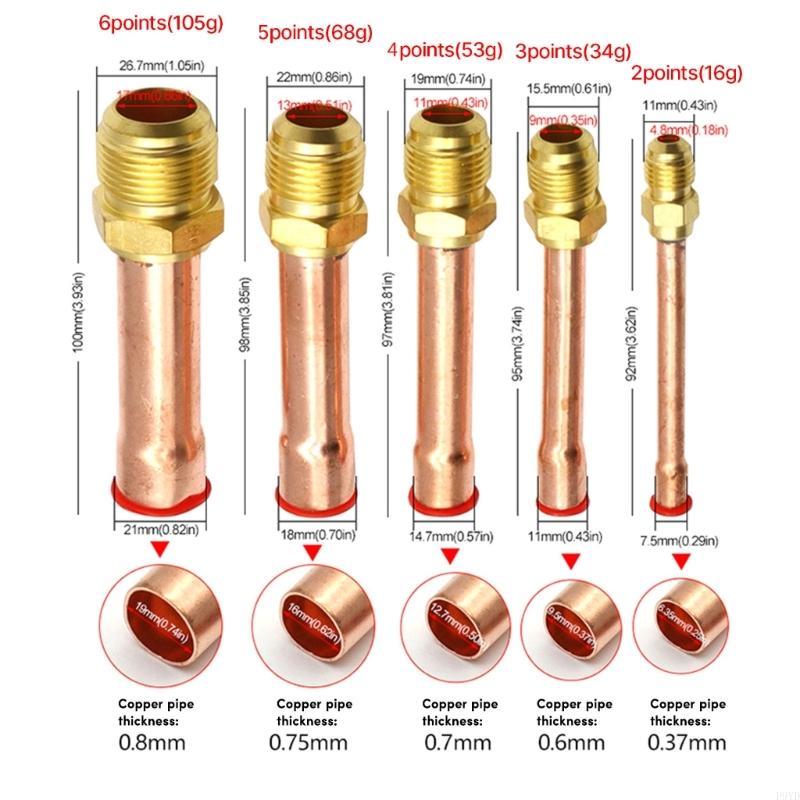 Pipe for Air Conditioner, 4pcs Flare Connector, Male Thread Adapter