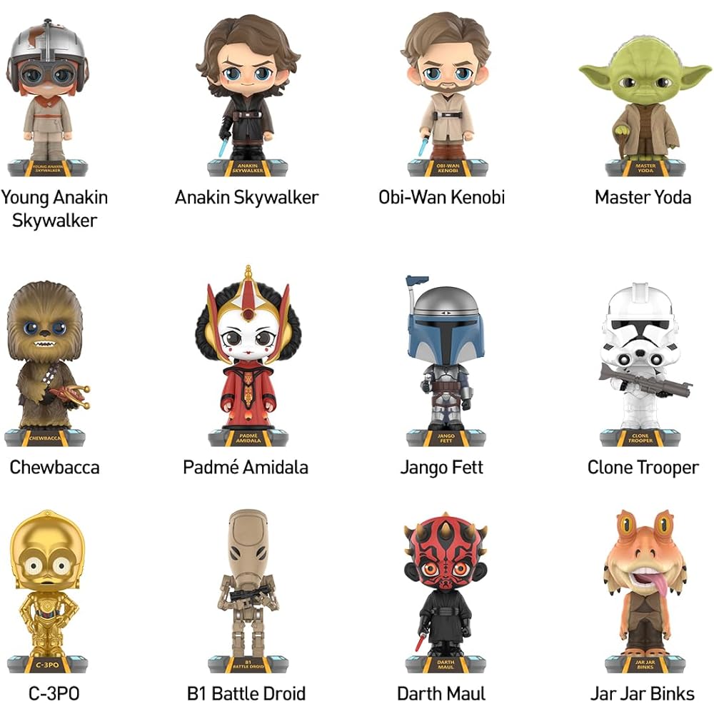 Pop Mart Star Wars Bobblehead Assortment Box 12 Pieces PVC Blind Box Figures Premium Toys