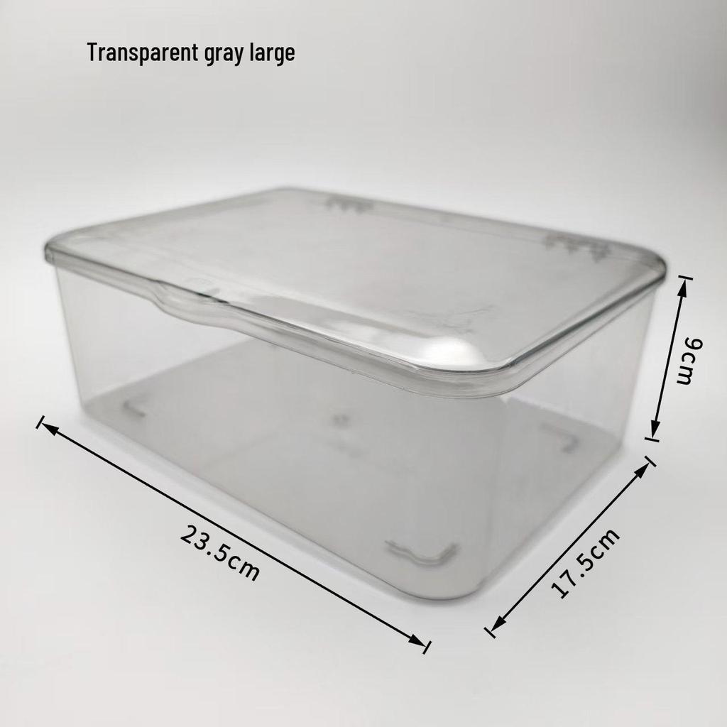 Großer Schreibtisch-Organizer mit Deckel: Transparente Acryl-Staubschutzbox für Anime-Merchandise & Familienmedizin