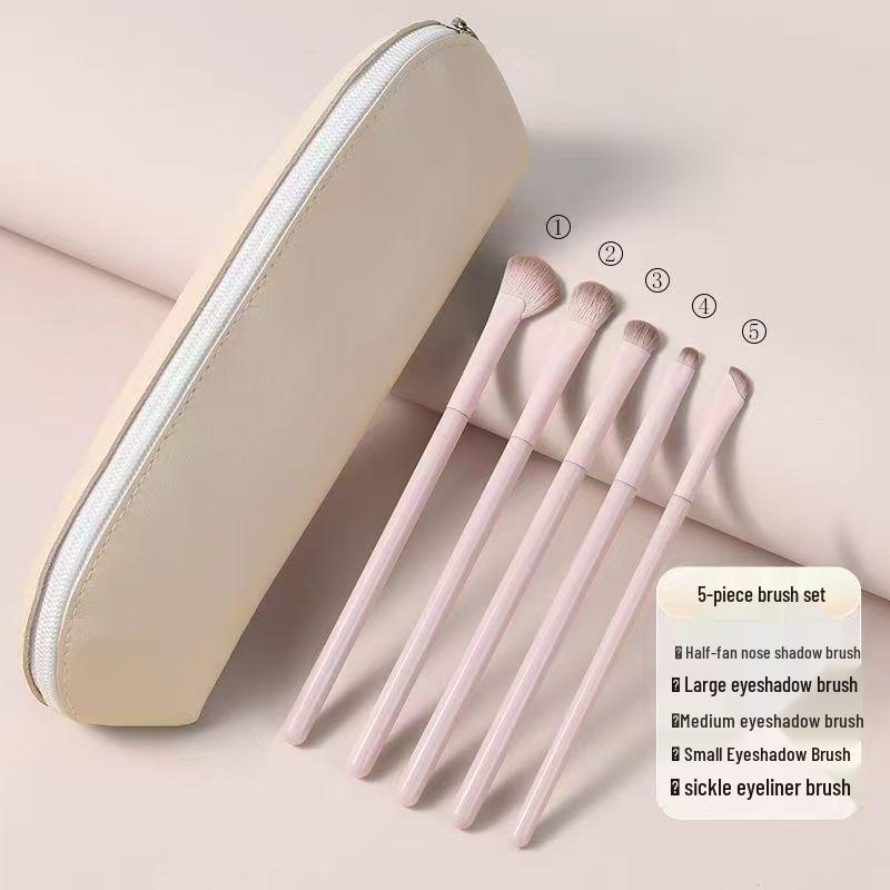 Tao Yao Portable Makeup Brush Set: Eyeshadow, Blush, Contour, Blending, Nose Shadow, Foundation Brushes with Storage Bag