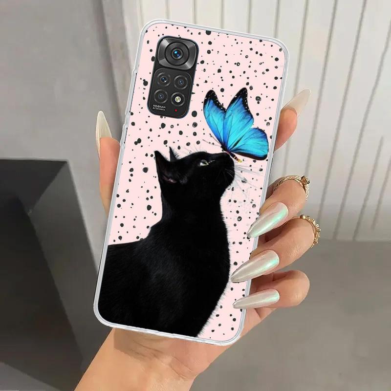 

Black Cat Cartoon Cute Phone Case for Xiaomi Redmi Note 15 14 14S 13 12S 12 Pro 11S 11 Plus 11T 11E 10S Soft Funda Print Shell R Redmi Note 12 Pro 5G