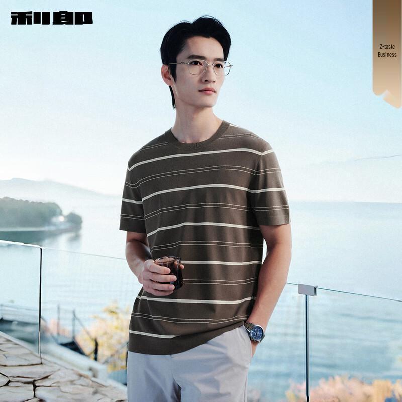 

Lilang Men s Slim Fit Striped Knit T-Shirt 170/84A