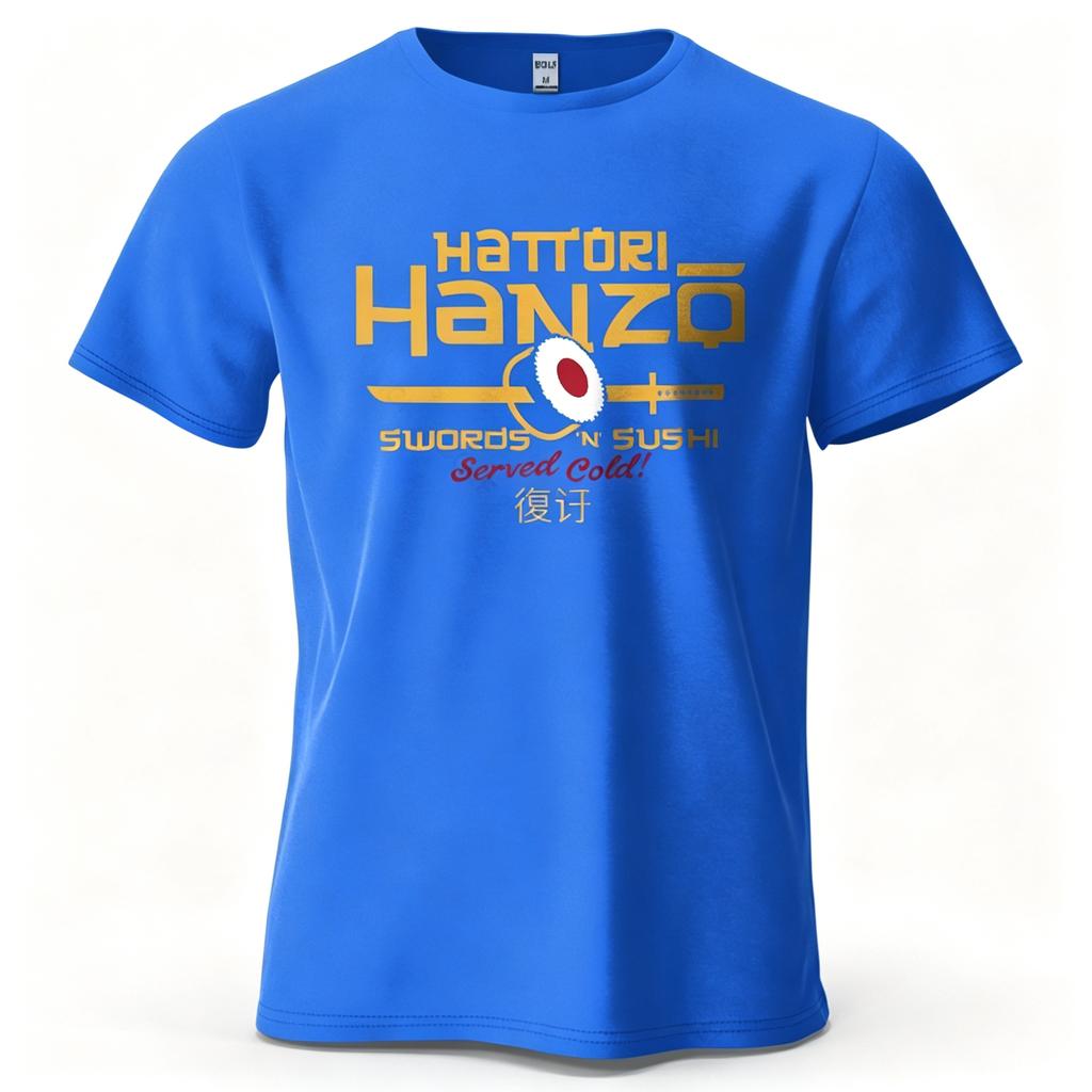 Unisex Unisex Hattori Hanzo Tshirt Swords And Sushi Movie Graphic Tee Casual Japanese Retro Short Sleeve Cotton Streetwear Tshirt