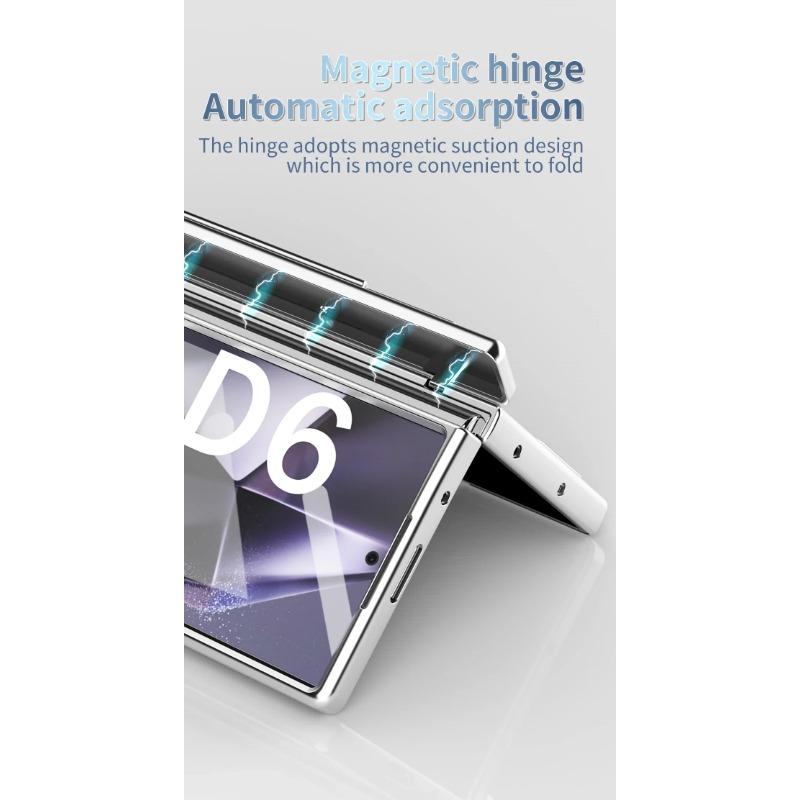 With Touch Pen Case Hinge Magnetic Armor Plating Kickstand 360 Full Protector Folding Cover For Samsung Galaxy Z Fold 6 5 4 3