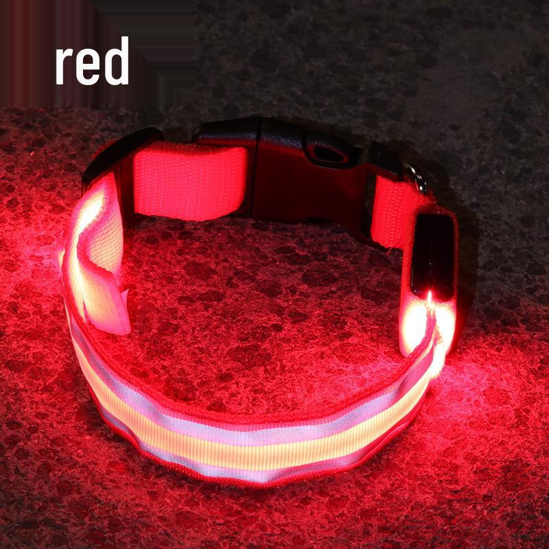 Rechargeable Luminous Reflective Dog Collar for Nighttime Walks