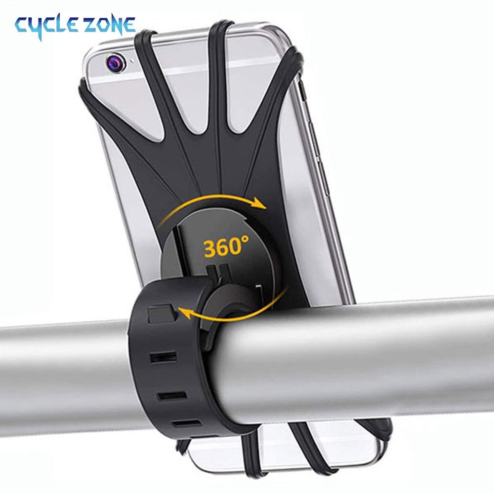 

360 Rotatable Bicycle Phone Holder Silicone Motorcycle Stand Bracket GPS Support Universal Bicycle Mobile for 4.0-6.0 Inch Phone чёрный