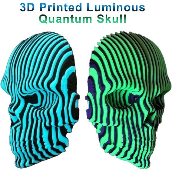3D tištěné luminiscenční kvantové svítící masky lebky pro úlevu od úzkosti, svítící ve tmě fidget stolní dekorace, unikátní gotická domácí ozdoba