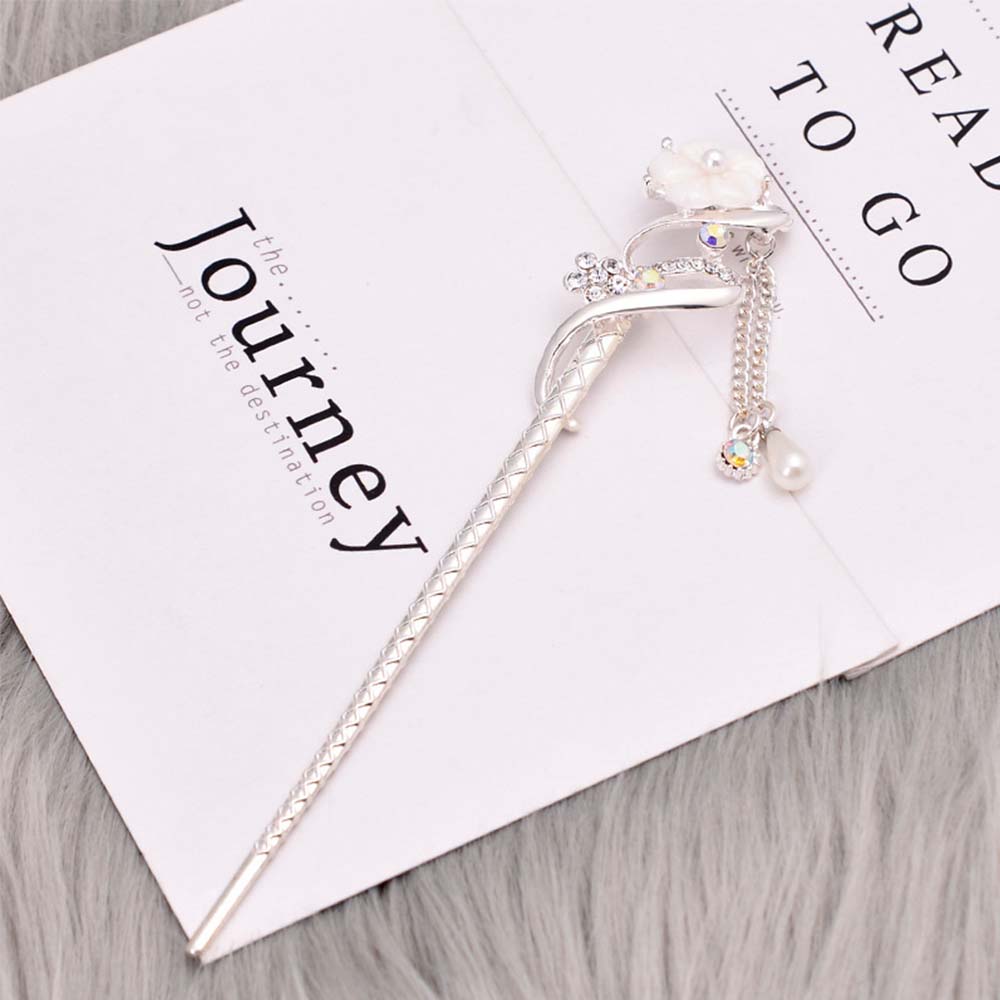 

Chinese Style Rhinestone Tassel Zinc Zinc Alloy Hair Jewelry Hair Sticks Hair Chopsticks Hanfu Accessories #01