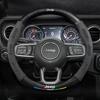 Cjrv1 Carbon Fiber Suede Car Steering Wheel Cover Anti Slip Car Interior Accessories For Wrangler Grand Cherokee Compass Renegade