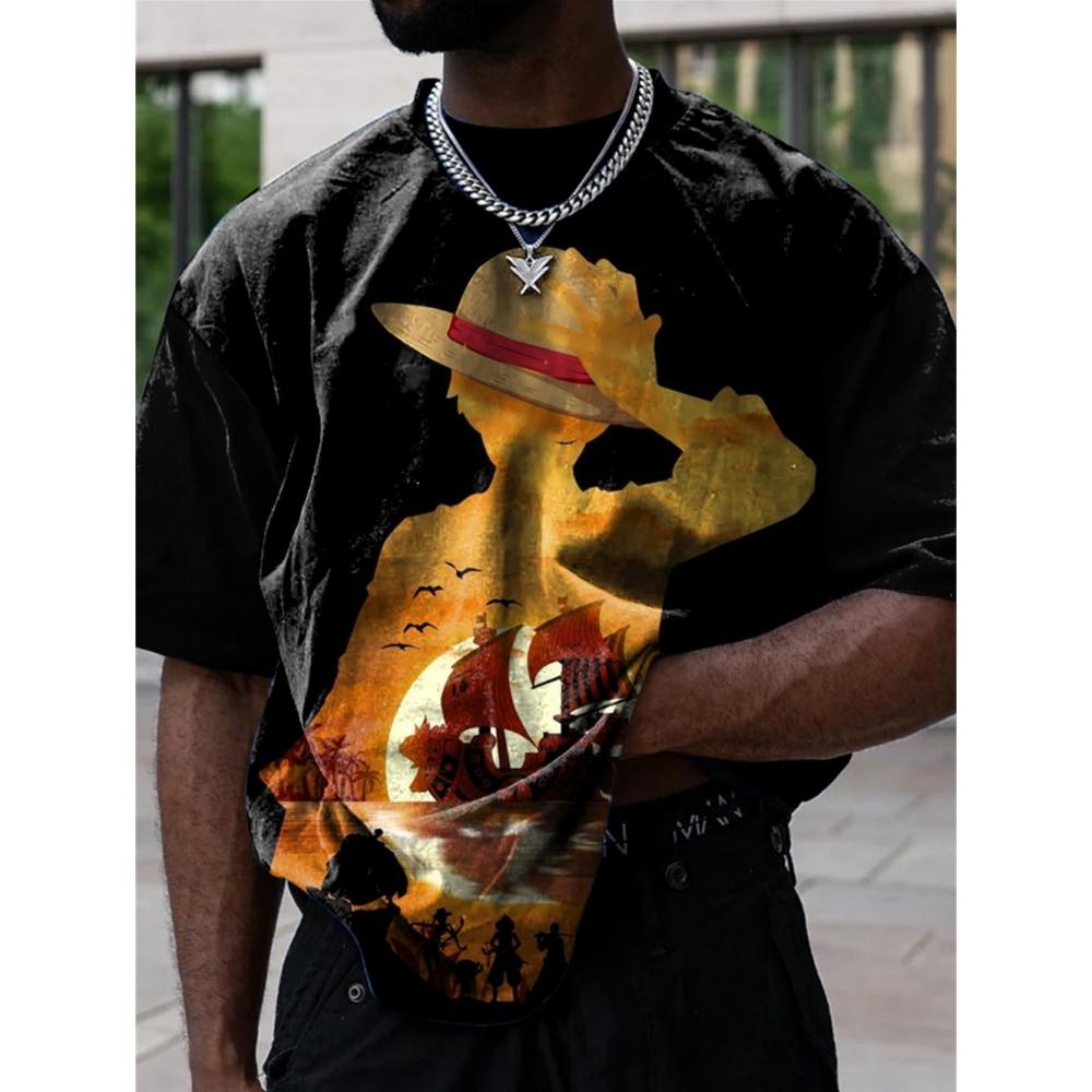 Аниме хип-хоп футболка с 3d принтом большого размера — фото 8