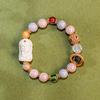 Zhakilam Gray Ceramic Beaded Bracelet - Women's Traditional Chinese Style with Incense Ash Glaze.