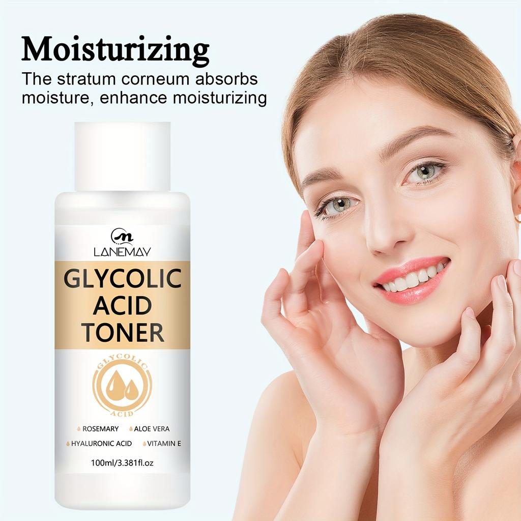 Glycolic Acid Toner - Control Excess Oil, Rich In Aloe Vera and Vitamin C,Improve Dry and Firm Skin Non-Greasy and Easy To Apply Makeup Later