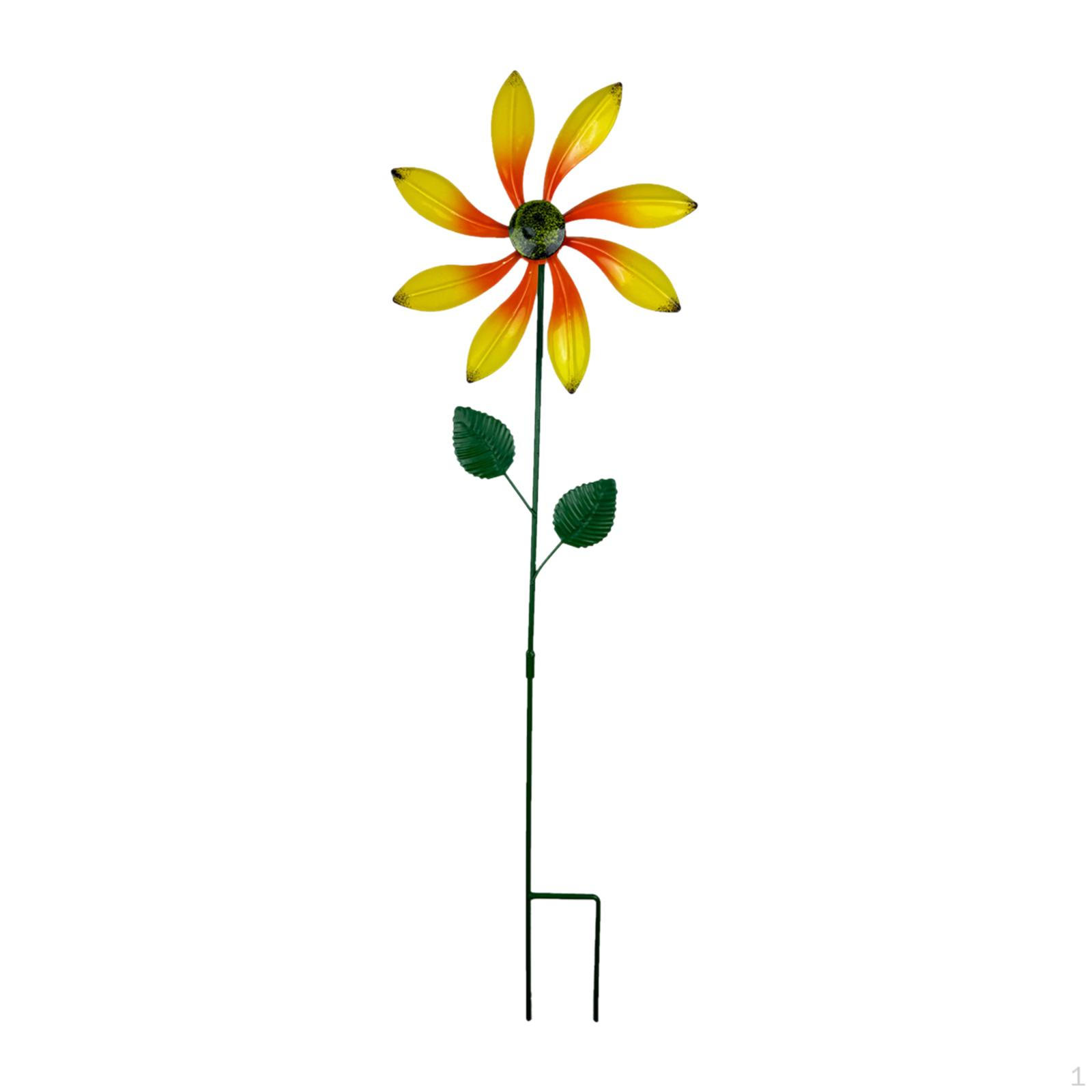 

Colorful Pinwheel Metal Windmill with Stake for Outdoor Garden Art жёлтый