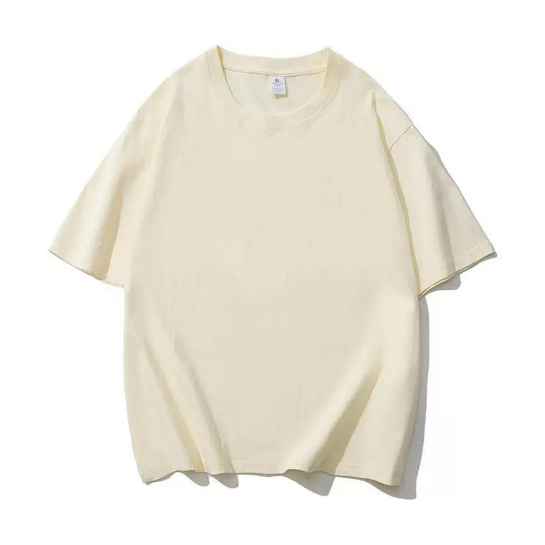 

18-color Cotton Round Neck Solid Color T-shirt Thin Bottoming Short-sleeved T-shirt Women Summer XS бежевий