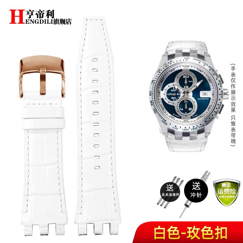 22mm Wrist Band For Swatch SVG Watch Strap SVGK403 SVGK402 SVGB400 Cowhide Leather Watchband Men Bracelet Accessories with Tool