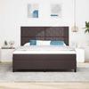 Boxspring Bed with Headboard Dark Brown 180 X 200 Cm Fabric
