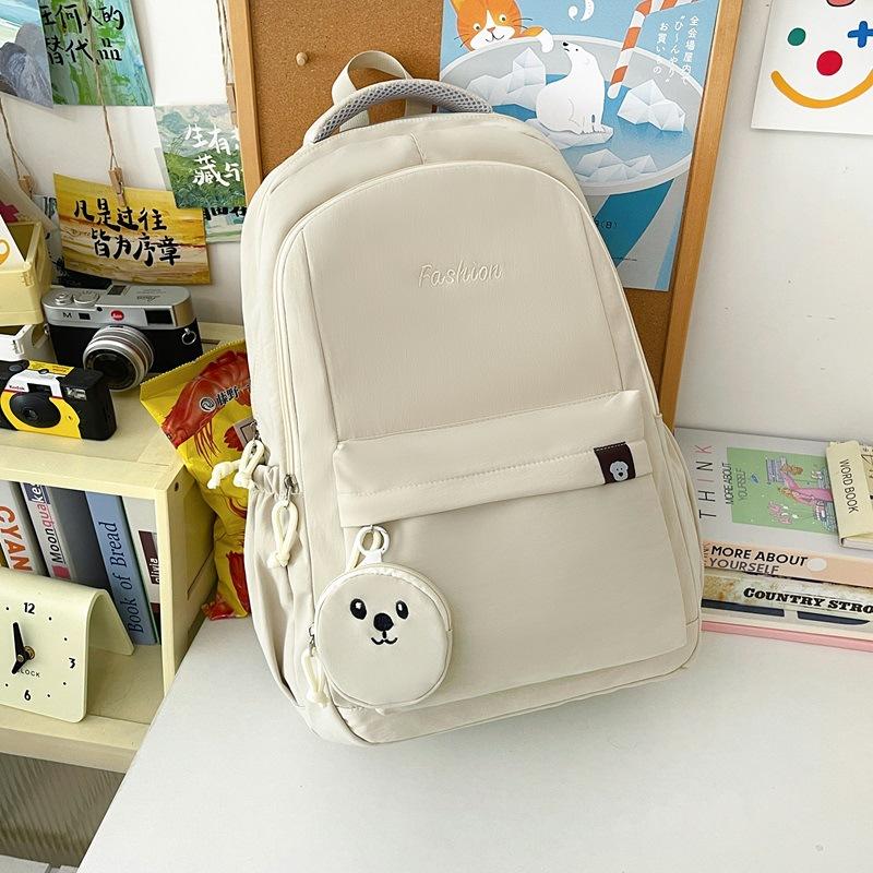 Schoolbag Korean schoolbag for girls, simple large-capacity backpack, junior high school student, high school, primary school student, lightweight 