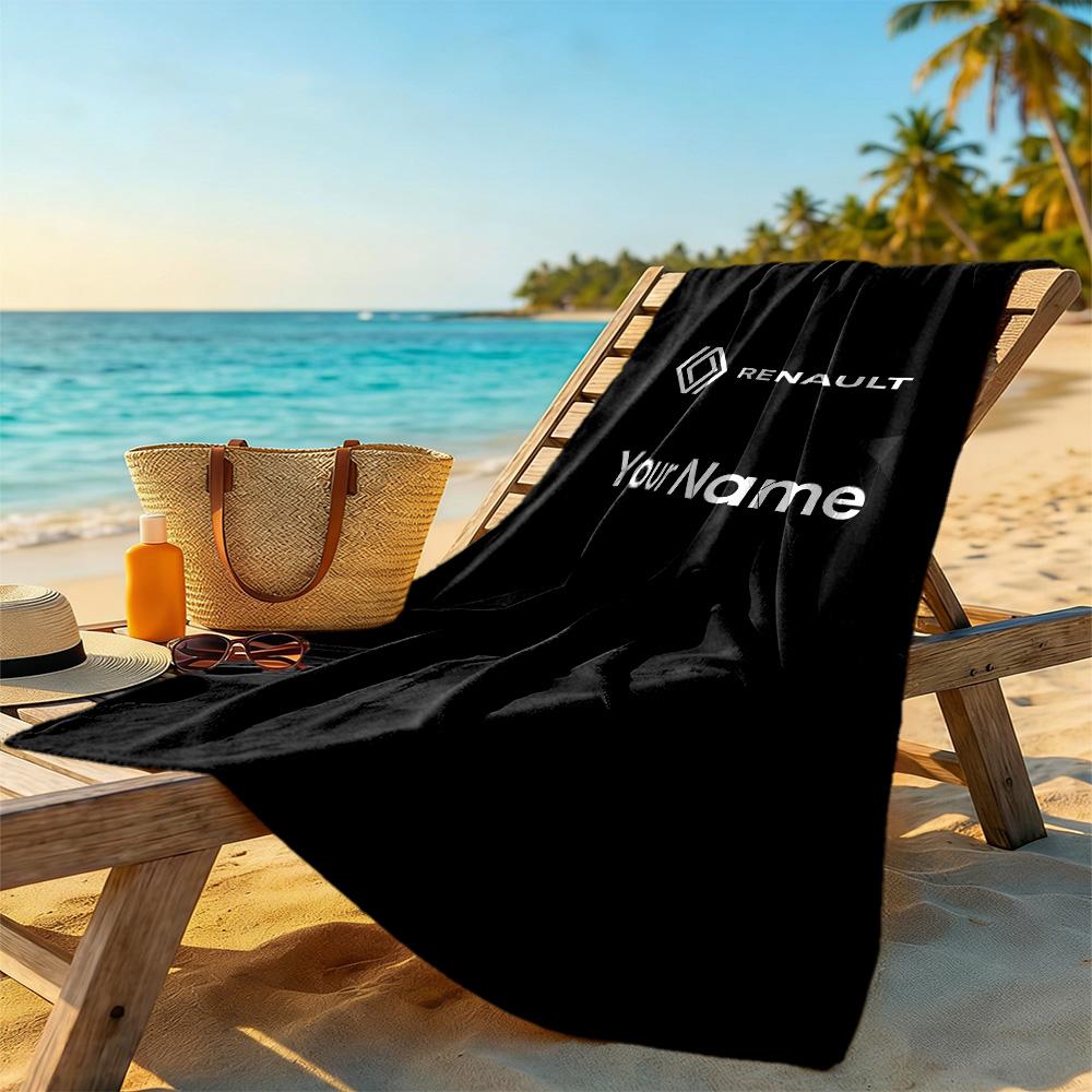 Renault Customize Text Beach Towel Quick-Dry Soft Microfiber Suitable for Sports Travel Swimming Yoga Bathroom Beach And Pool