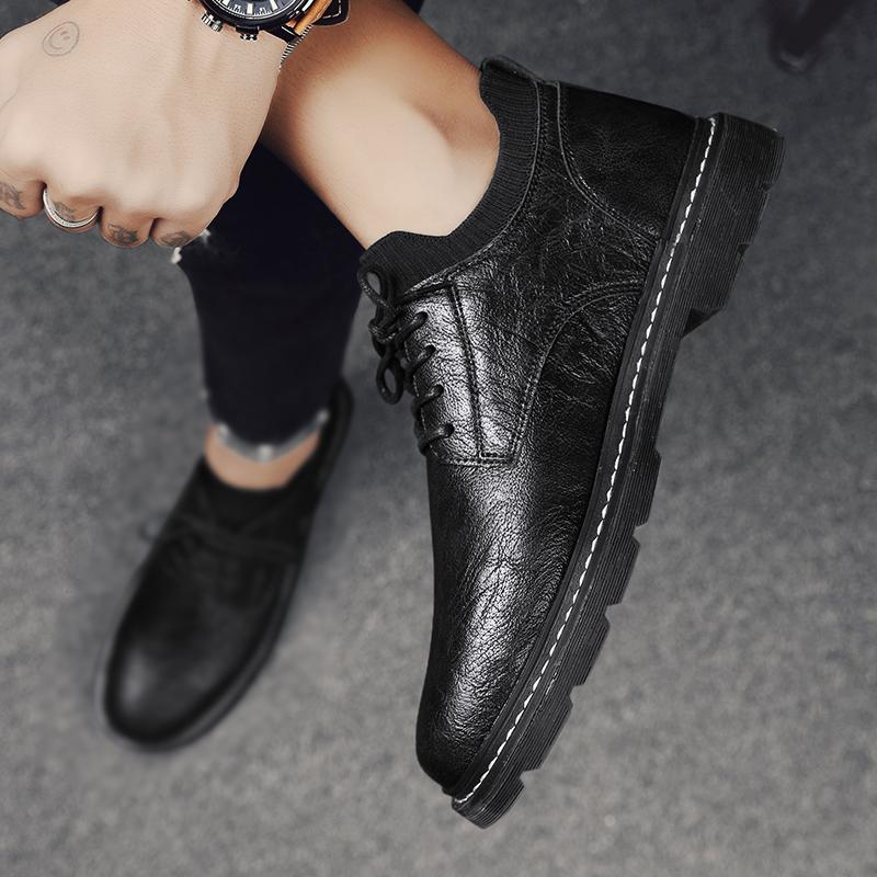 Spring and Autumn New British Style Business Dress Casual Wenzhou Leather Shoes Black Trendy Shoes