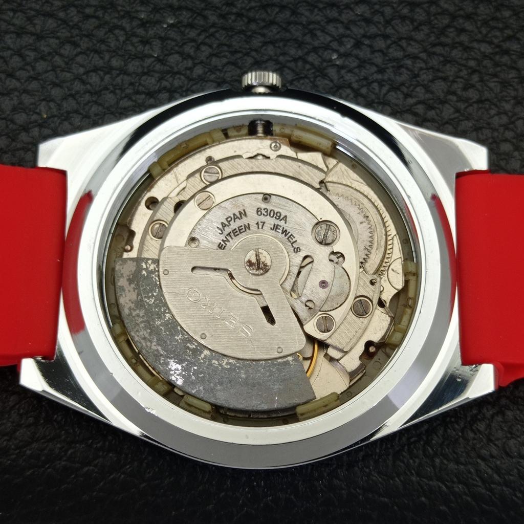 REFURBISHED VINTAGE SEIKO 5 AUTOMATIC 6309A JAPAN MENS RED DIAL WATCH a434692-2