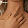 BAMOER White Gold Plated Bubble Ring for Women, 925 Sterling Silver Bezel Set Moissanite Ring Matching Full Wedding Band