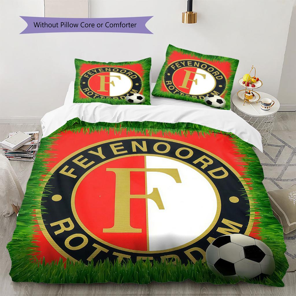Biancheria da letto con motivo Feyenoord, Set piumone Copripiumone Federa Regalo di Compleanno per la Casa(1 * copripiumino + 2 * federa, senza nucleo)