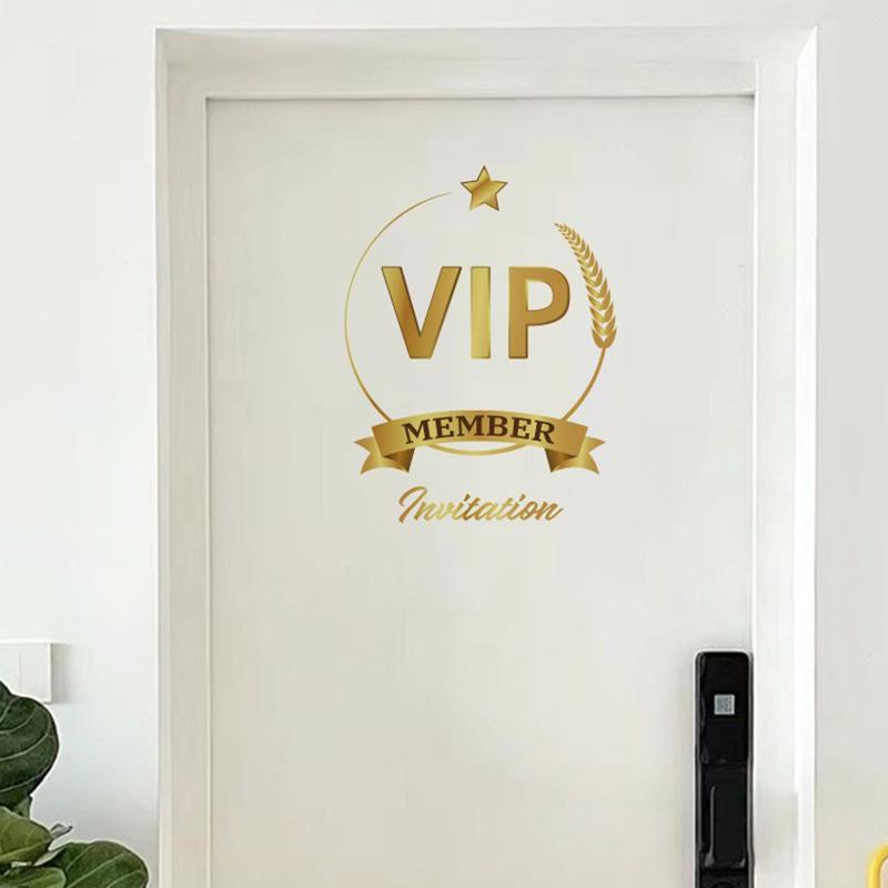 

Золотые VIP-наклейки, скандинавские креативные виниловые наклейки для спальни, ванной комнаты, декоративные наклейки на деревянные двери 30x30cm