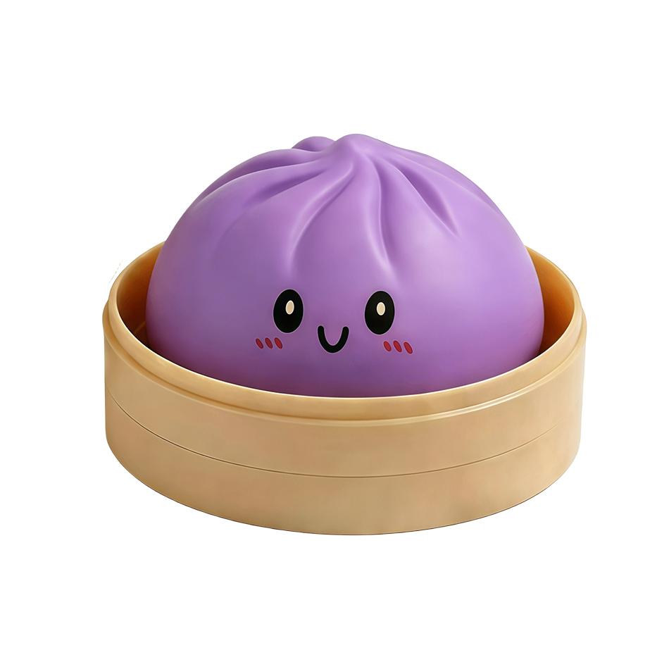 2026 New Cute Baozi Squishy Toy Stress Relief Steamed Bun Squeeze Toy with Bamboo Steamer Box Slow Rebound Desk Decor Gift
