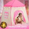 Pink Princess Tent designed for Girls featuring LED Star Lights Big Playhouse Children Castle Enjoy Tent designed for Children Indoor Outdoor
