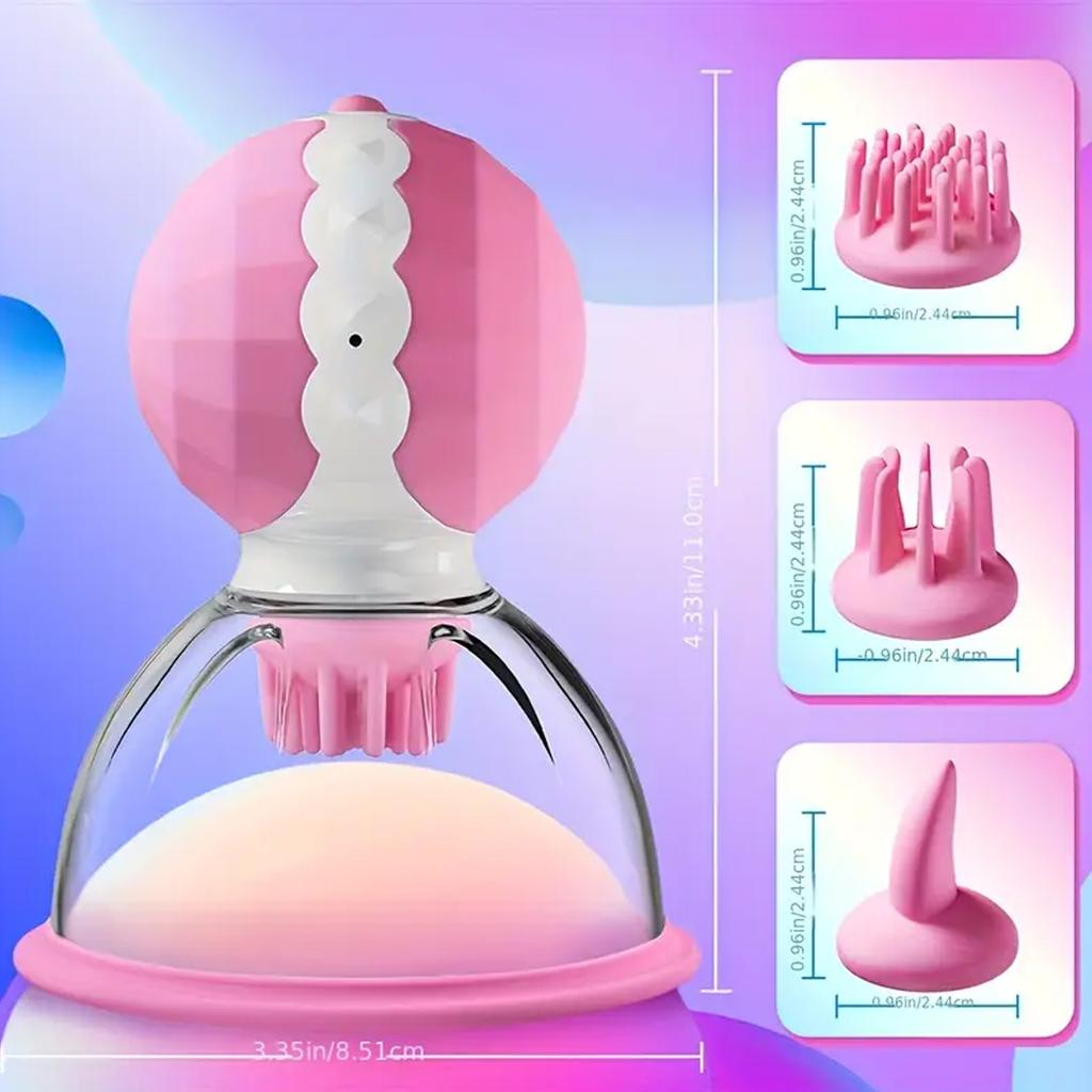 Electric Breast Massager, 10 Rotation Modes, Sucking Nipple Suckers Breast Enhancement Sucker Pump Nipple Stimulator Female Erotic Products