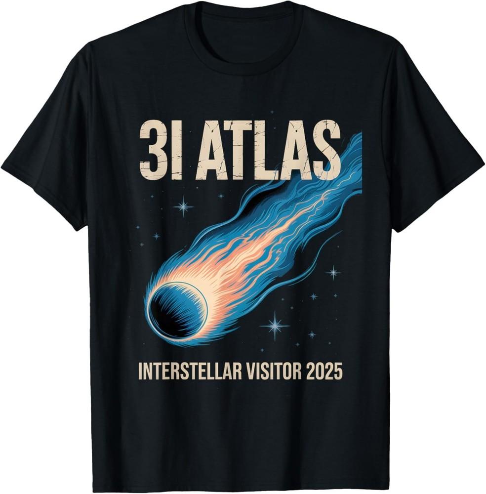 31 Atlas Звездный Стиль Астрономия Посетитель 2025 Ретро Футболка 4XL
