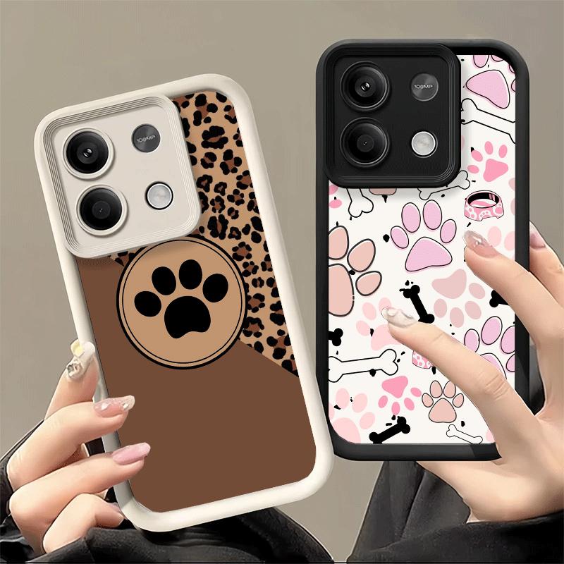 Phone Case for Xiaomi Redmi Note 15 14 13 Pro Plus Dog Footprint Paw Cute Pattern Shell 12S 11 11S 11T 5G 14S Soft Silicone Fund