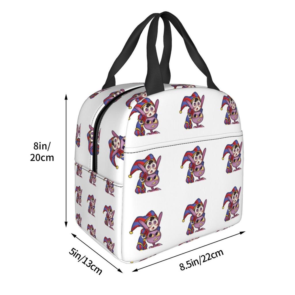Pomni Tadc Jax Der Erstaunliche Zirkus Isolierte Lunchtasche für Kinder Schul-Kühltasche Thermische Lebensmittelbox Tragetasche Lunchboxen Behälter