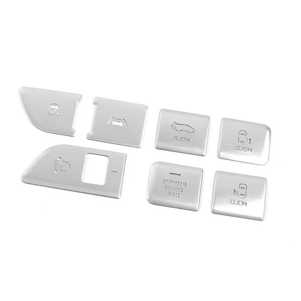 7-Piece Silver Aluminum Car Headlight Adjustment Button Stickers for Carnival