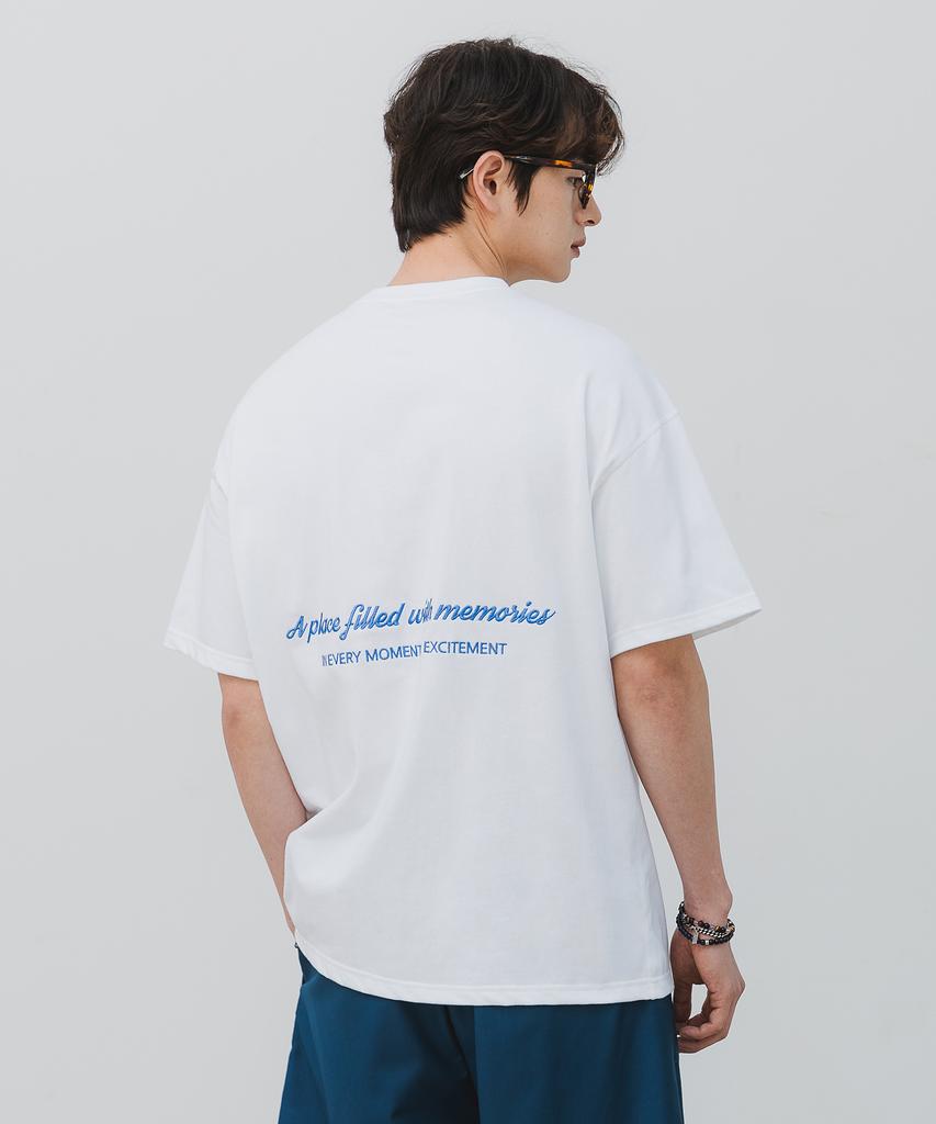 BAKKEN B Square Logo Short Sleeve T-Shirt Bk3968_White