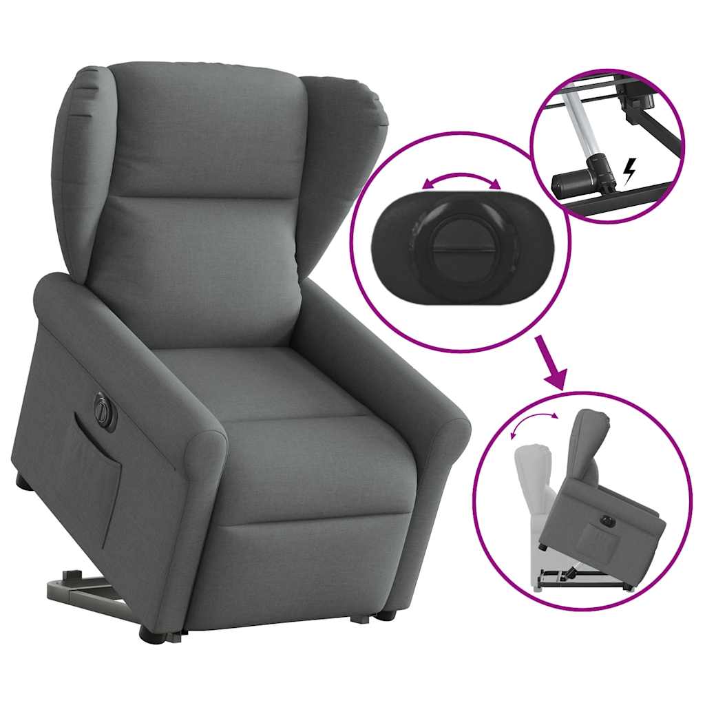 Lift-up Massage Chair, Electric, Reclining, Dark Gray