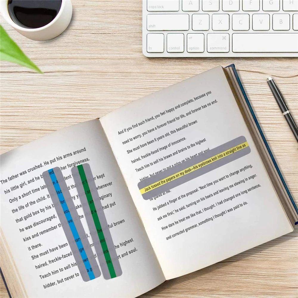 Transparente Textmarker Lesezeichen Lesehilfe Streifen Lesezeichen