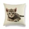 Cute Cat Linen Sofa Cushion Cover - Simple Style, Special Edition 430