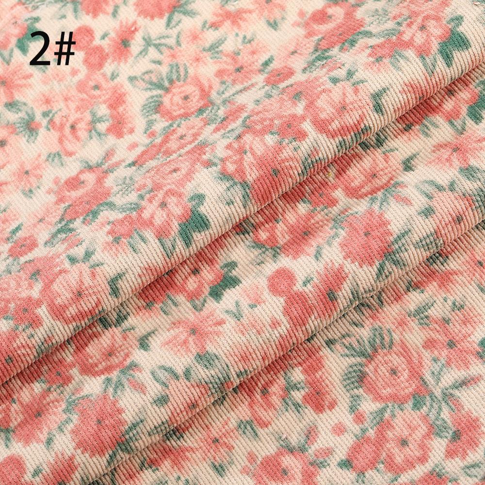 100*150CM Corduroy fabric small flower Polyester print cloth fashion Women's dress DIY clothing handmade Sewing quilting Luggage