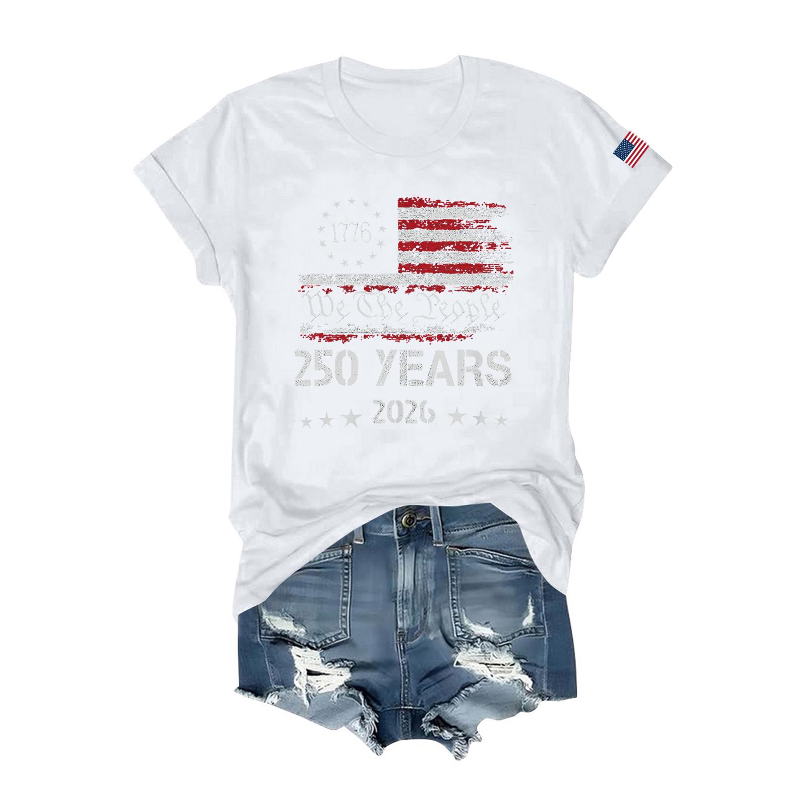 

Womens T Shirts Short Sleeve Shirts Pullover Summer Spring Tops Blouses XL білий