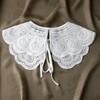 Frauen aushöhlen Libelle weiß falsche gefälschte Kragen Lolita Jacquard Blumenspitze große Schal Halskette kurze Poncho Capelet