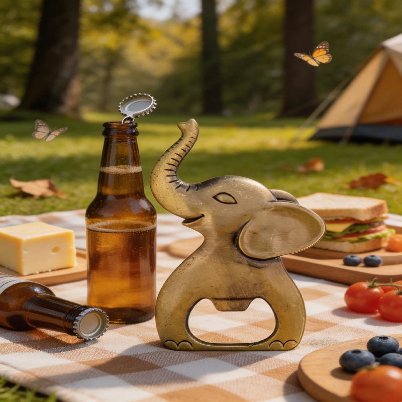 Creative Elephant Bottle Opener - Retro Antique Metal Beer Opener - Cute Animal Design Bar Tool