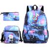 Tiktok Bytedance Printed Starry Sky School Bag Three-Piece Pencil Case Shoulder Bag